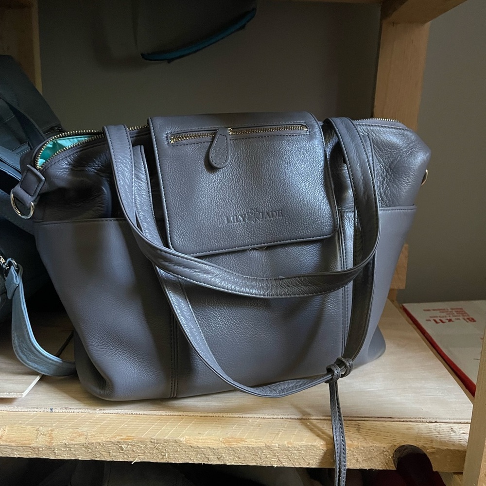 Very good used condition Grey Madeline Lily Jade diaper bag.